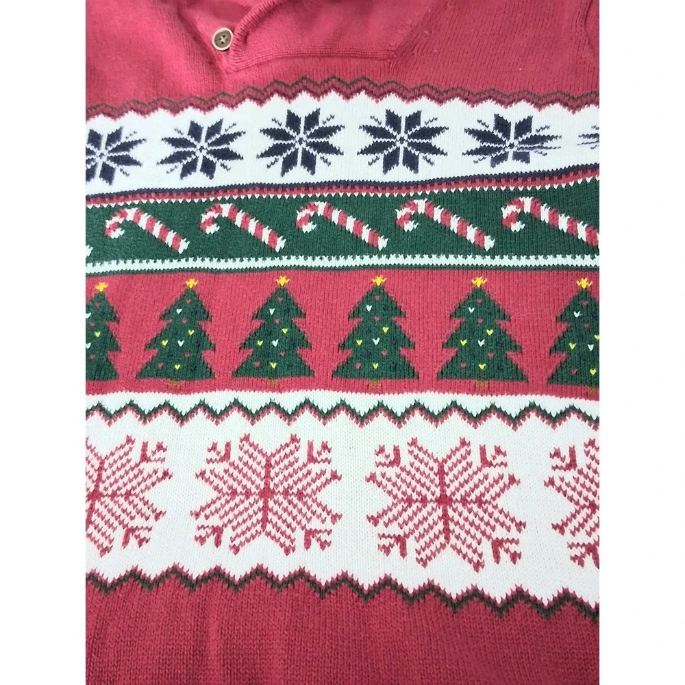 The Children's Place Sweater Boys Size 16 XXL Christmas Fair Isle Snowflake Tree
